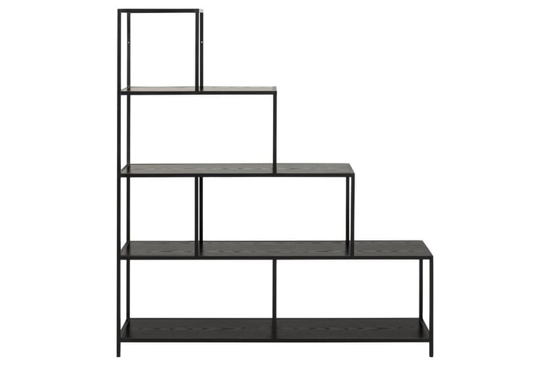 Hartsoe Bogreol 135 cm i Metal med Træplade - Sort - Opbevaring - Hylder & Reoler - Bogreol