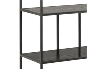 Hartsoe Bogreol 135 cm i Metal med Træplade - Sort - Opbevaring - Hylder & Reoler - Bogreol