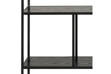 Hartsoe Bogreol 135 cm i Metal med Træplade - Sort - Opbevaring - Hylder & Reoler - Bogreol