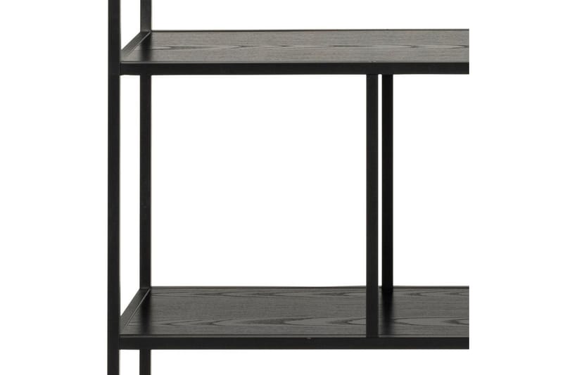 Hartsoe Bogreol 135 cm i Metal med Træplade - Sort - Opbevaring - Hylder & Reoler - Bogreol