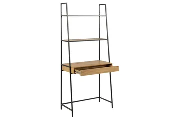 Hartsoe Bogreol 77 cm i Metal med Træplade - Sort|Beige - Opbevaring - Hylder & Reoler - Bogreol