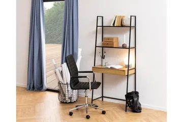Hartsoe Bogreol 77 cm i Metal med Træplade - Sort|Beige - Opbevaring - Hylder & Reoler - Bogreol
