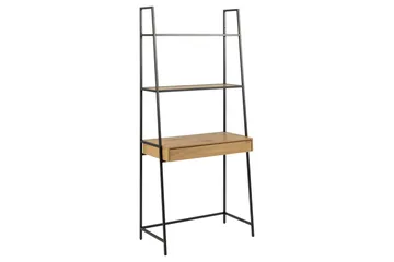 Hartsoe Bogreol 77 cm i Metal med Træplade - Sort|Beige - Opbevaring - Hylder & Reoler - Bogreol