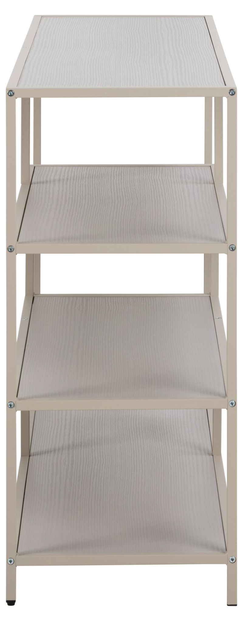 Hasslevik Bogreol 114 cm i Metal med Træplade - Sandbeige - Opbevaring - Hylder & Reoler - Bogreol