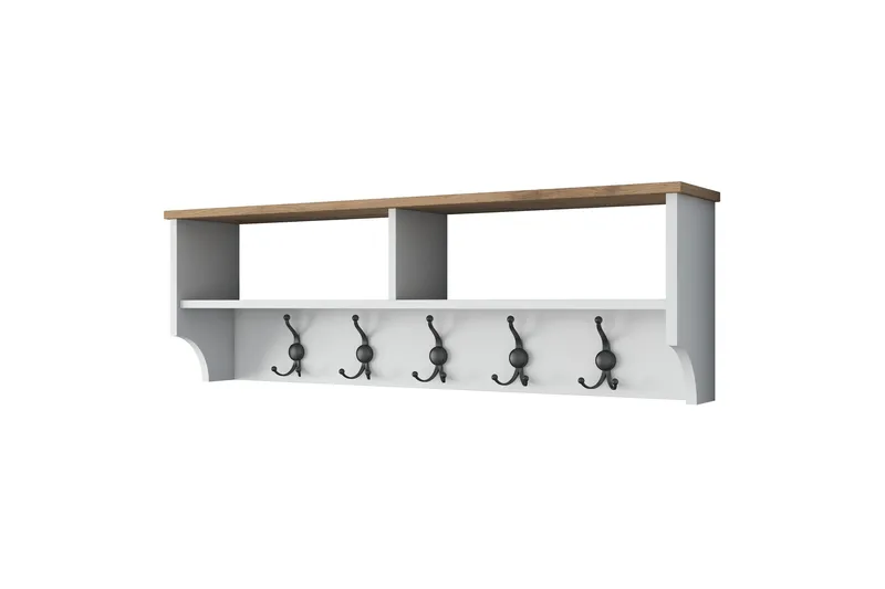 Caraway Hattehylde 120x22,2 cm Hvid/Brun - Hanah Home - Opbevaring - Hylder & Reoler - Hattehylde