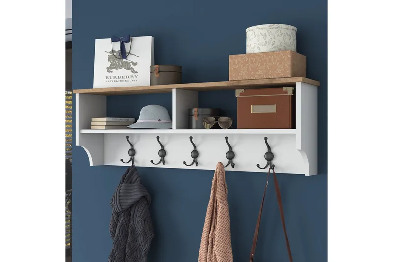 Caraway Hattehylde 120x22,2 cm Hvid/Brun - Hanah Home - Opbevaring - Hylder & Reoler - Hattehylde