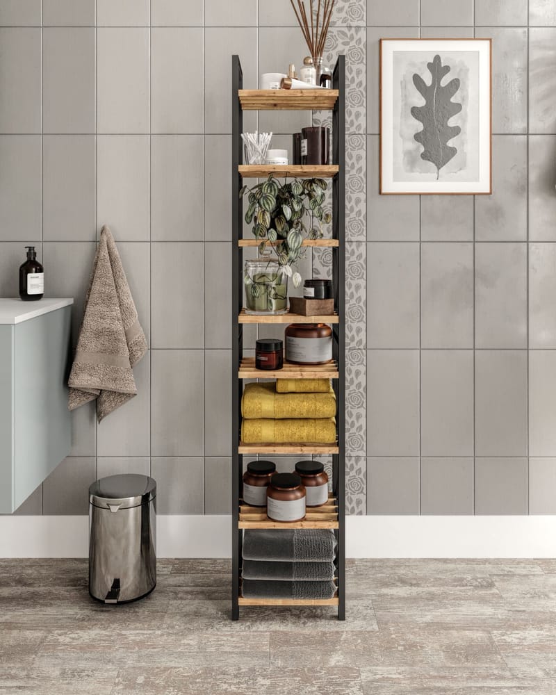 Heba Multifunktionshylde 128 cm - Sort - Opbevaring - Hylder & Reoler - Hylder & hyldeknægte