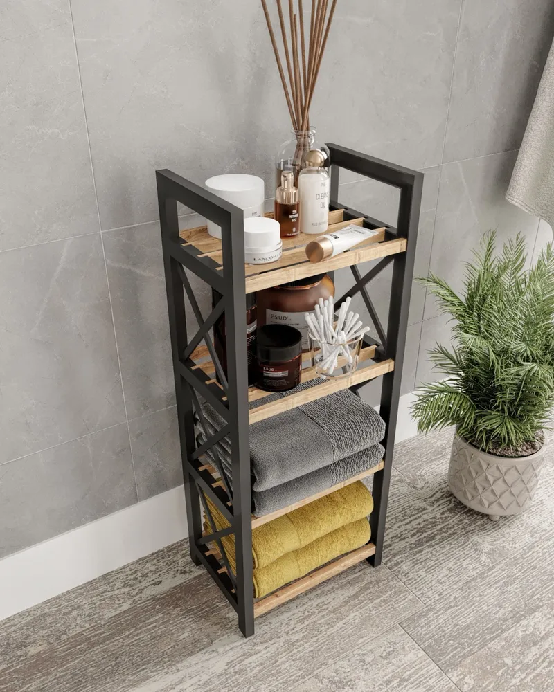 Heba Multifunktionshylde 64 cm - Sort - Opbevaring - Hylder & Reoler - Hylder & hyldeknægte