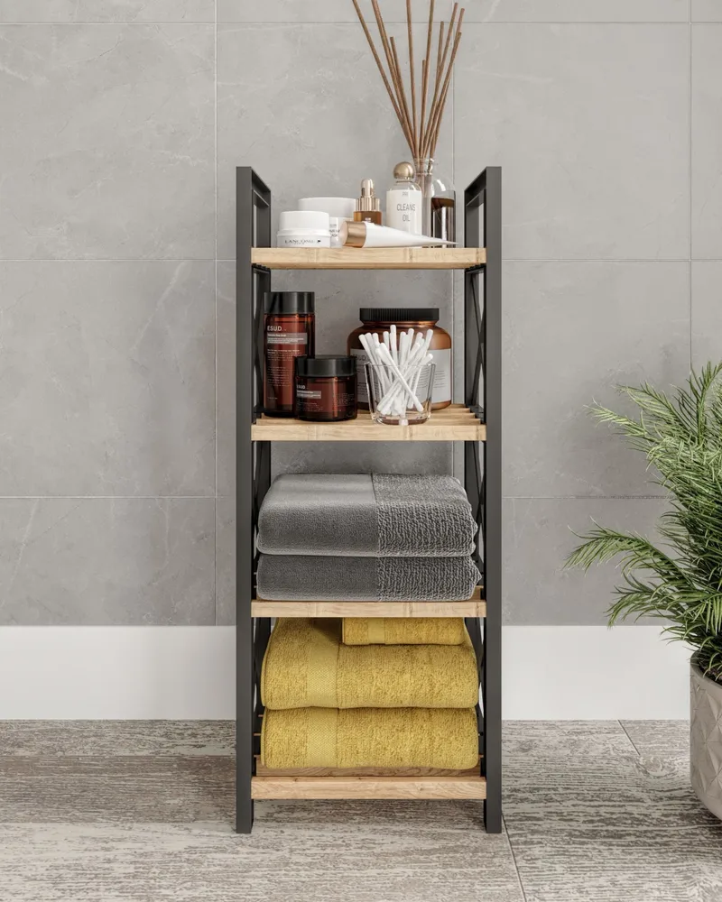 Heba Multifunktionshylde 64 cm - Sort - Opbevaring - Hylder & Reoler - Hylder & hyldeknægte