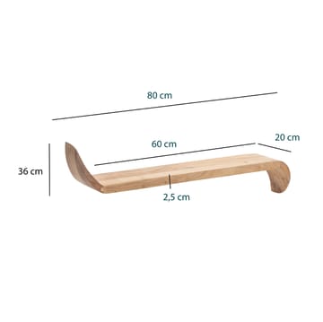 Helano væghylde 80 cm - varm honningbrun - Opbevaring - Hylder & Reoler - Væghylde & vægreol