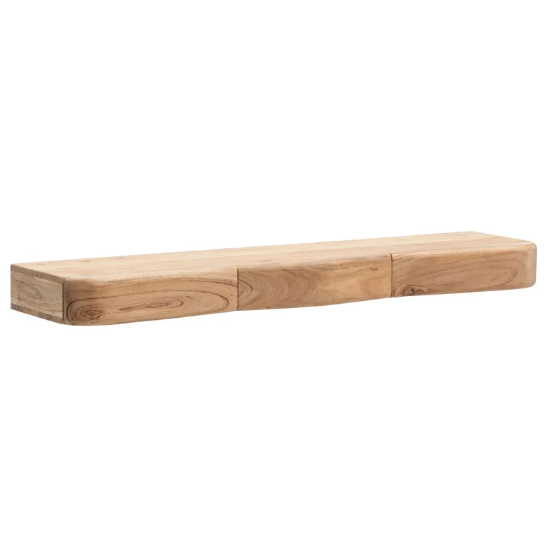 Helira væghylde 100 cm, varm honningbrun