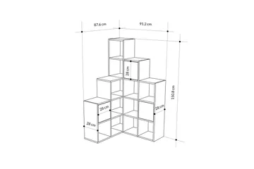 Hideo Reol 150,8 cm - Brun/Eg - Opbevaring - Hylder & Reoler - Bogreol