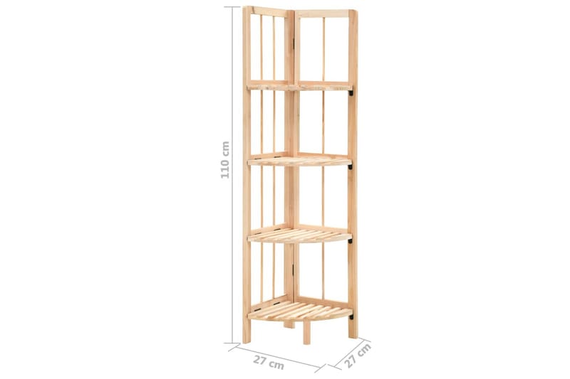 Hjørnehylde Cedertræ 27 X 27 X 110 Cm - Beige - Opbevaring - Hylder & Reoler - Hjørnehylde og hjørnereol