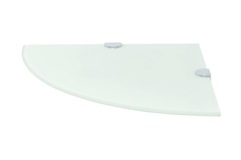 Hjørnehylde M. Krombeslag Hvidt Glas 25X25 Cm - Hvid - Opbevaring - Hylder & Reoler - Hjørnehylde og hjørnereol