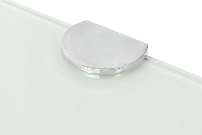 Hjørnehylde M. Krombeslag Hvidt Glas 25X25 Cm - Hvid - Opbevaring - Hylder & Reoler - Hjørnehylde og hjørnereol