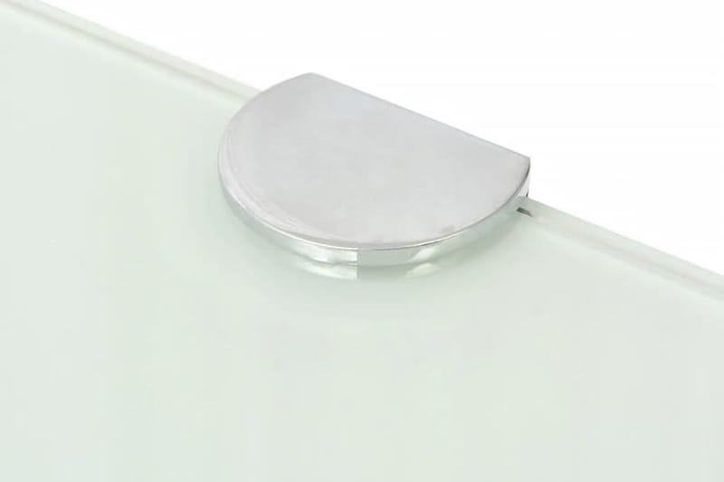 Hjørnehylde M. Krombeslag Hvidt Glas 35X35 Cm - Hvid - Opbevaring - Hylder & Reoler - Hjørnehylde og hjørnereol