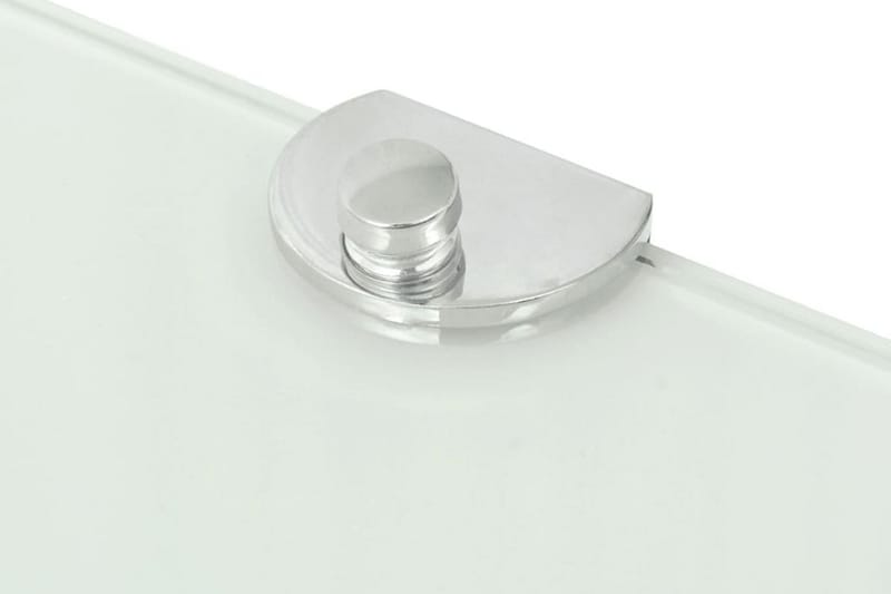 Hjørnehylde M. Krombeslag Hvidt Glas 35X35 Cm - Hvid - Opbevaring - Hylder & Reoler - Hjørnehylde og hjørnereol