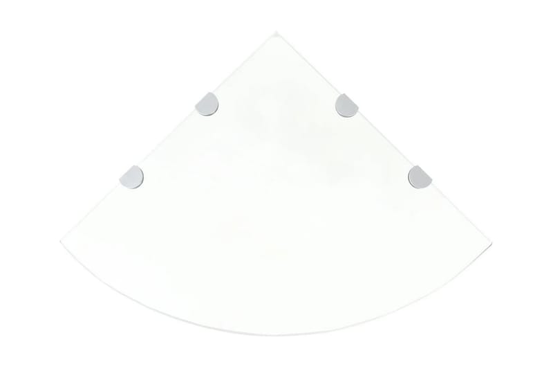 Hjørnehylde M. Krombeslag Klart Glas 45X45 Cm - gennemsigtig - Opbevaring - Hylder & Reoler - Hjørnehylde og hjørnereol