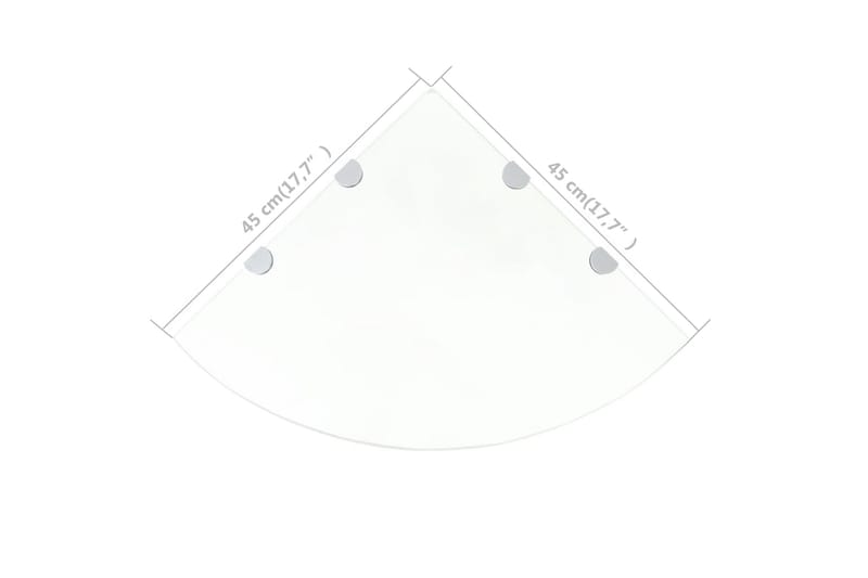 Hjørnehylde M. Krombeslag Klart Glas 45X45 Cm - gennemsigtig - Opbevaring - Hylder & Reoler - Hjørnehylde og hjørnereol