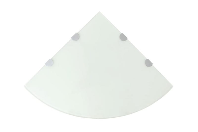 Hjørnehylde Med Krombeslag Glas Hvid 45X45 Cm - Hvid - Opbevaring - Hylder & Reoler - Hjørnehylde og hjørnereol