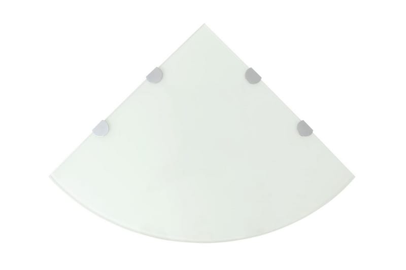 Hjørnehylde Med Krombeslag Glas Hvid 45X45 Cm - Hvid - Køkkenhylde - Hjørnehylde og hjørnereol