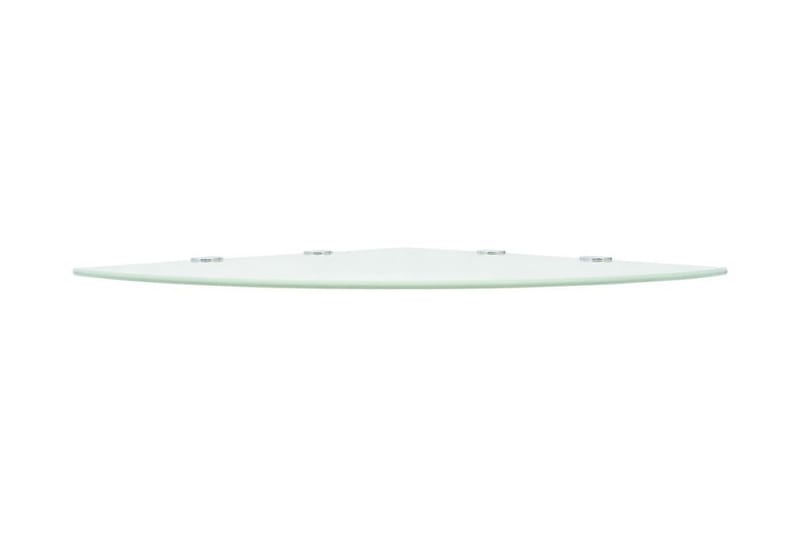 Hjørnehylde Med Krombeslag Glas Hvid 45X45 Cm - Hvid - Opbevaring - Hylder & Reoler - Hjørnehylde og hjørnereol