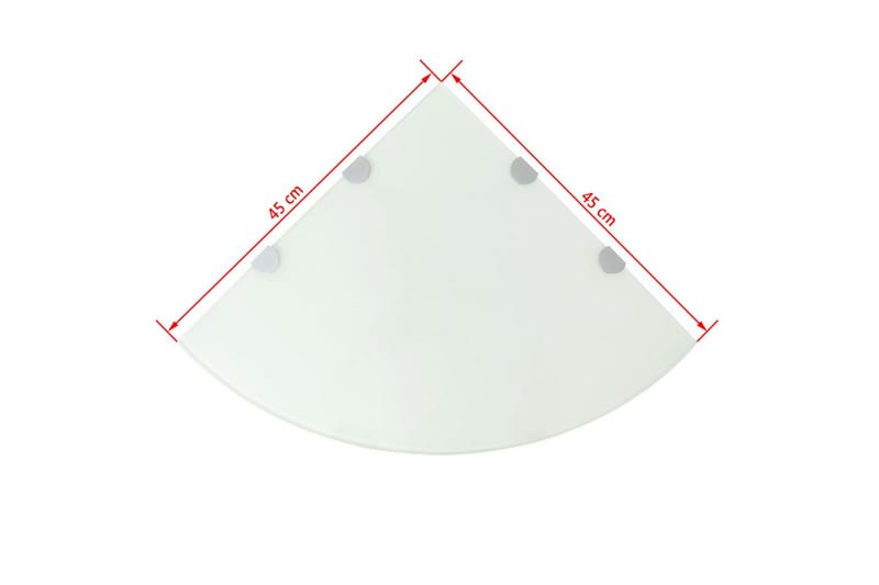 Hjørnehylde Med Krombeslag Glas Hvid 45X45 Cm - Hvid - Køkkenhylde - Hjørnehylde og hjørnereol