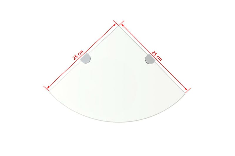Hjørnehylde Med Krombeslag Klart Glas 25X25 Cm - gennemsigtig - Opbevaring - Hylder & Reoler - Hjørnehylde og hjørnereol
