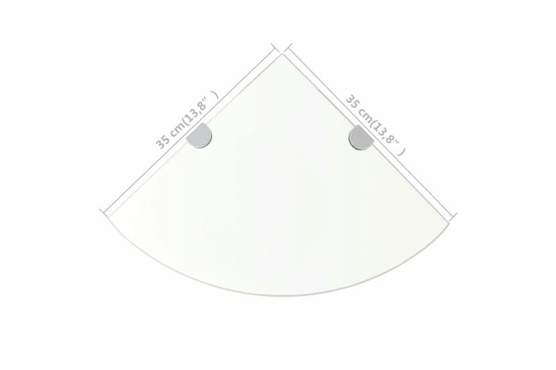 Hjørnehylde Med Krombeslag Klart Glas 35X35 Cm - gennemsigtig - Køkkenhylde - Hjørnehylde og hjørnereol
