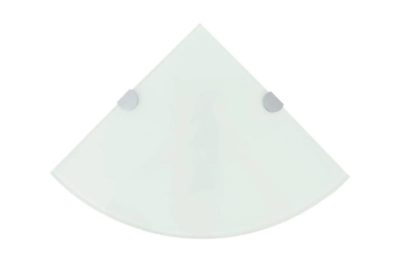 hjørnehylder m. krombeslag 2 stk. 35 x 35 cm glas hvid - Hvid - Opbevaring - Hylder & Reoler - Hjørnehylde og hjørnereol