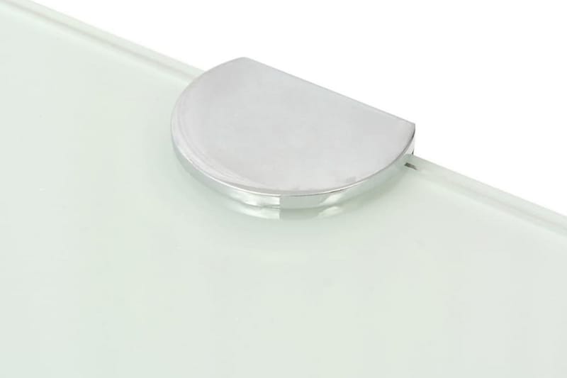 hjørnehylder m. krombeslag 2 stk. 35 x 35 cm glas hvid - Hvid - Opbevaring - Hylder & Reoler - Hjørnehylde og hjørnereol