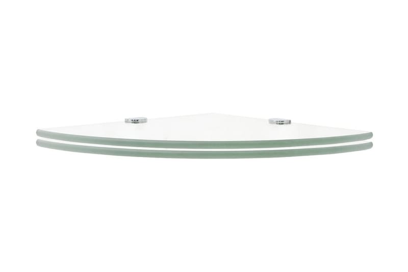 hjørnehylder m. krombeslag 2 stk. 35 x 35 cm klar glas - gennemsigtig - Opbevaring - Hylder & Reoler - Hjørnehylde og hjørnereol