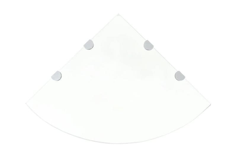 hjørnehylder m. krombeslag 2 stk. 45 x 45 cm hvidt glas - gennemsigtig - Opbevaring - Hylder & Reoler - Hjørnehylde og hjørnereol