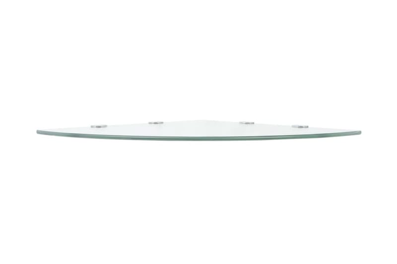 hjørnehylder m. krombeslag 2 stk. 45 x 45 cm hvidt glas - gennemsigtig - Opbevaring - Hylder & Reoler - Hjørnehylde og hjørnereol