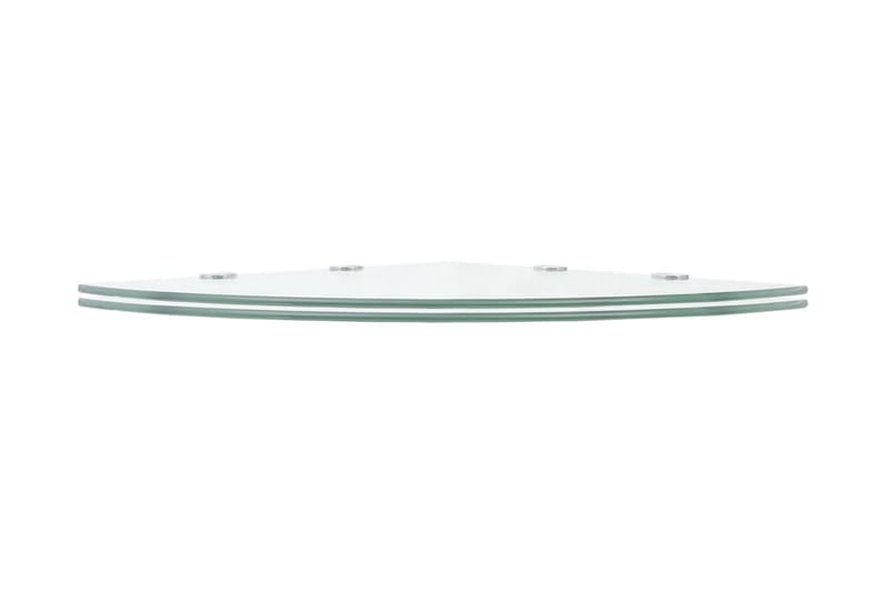 hjørnehylder m. krombeslag 2 stk. 45 x 45 cm hvidt glas - gennemsigtig - Opbevaring - Hylder & Reoler - Hjørnehylde og hjørnereol