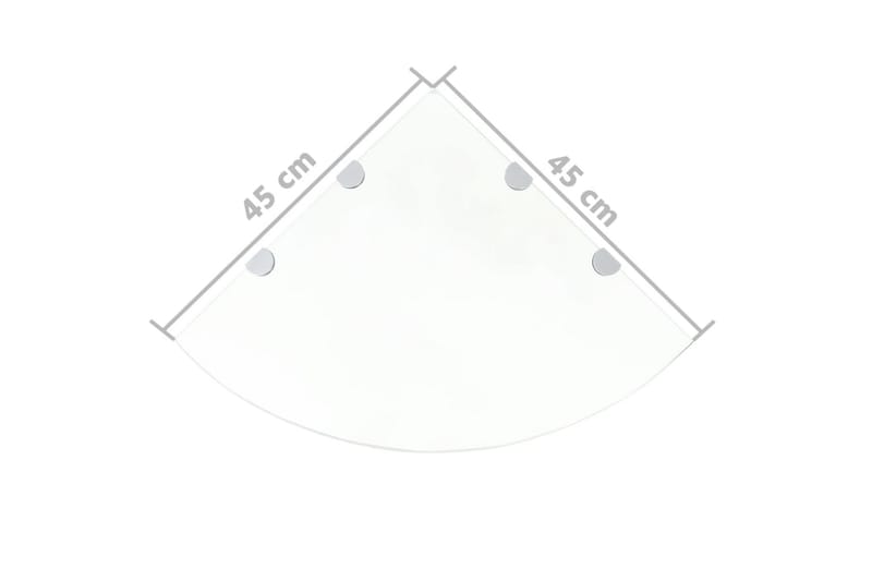 hjørnehylder m. krombeslag 2 stk. 45 x 45 cm hvidt glas - gennemsigtig - Opbevaring - Hylder & Reoler - Hjørnehylde og hjørnereol
