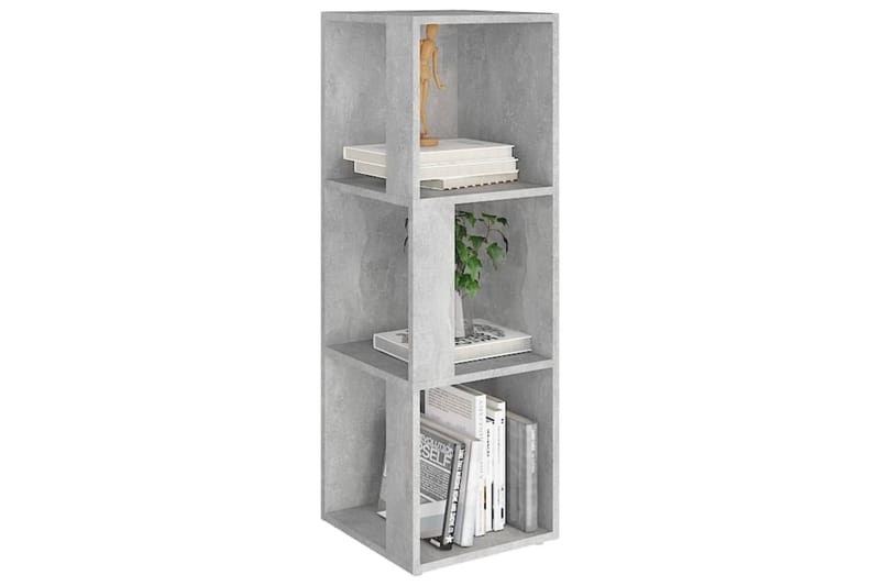 hjørnereol 33x33x100 cm spånplade betongrå - Grå - Opbevaring - Hylder & Reoler - Hjørnehylde og hjørnereol