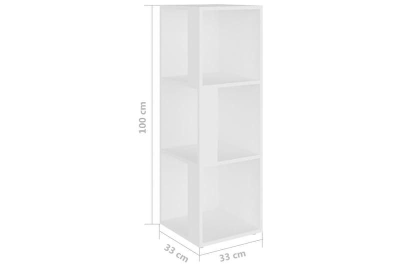 hjørnereol 33x33x100 cm spånplade hvid - Hvid - Køkkenhylde - Hjørnehylde og hjørnereol