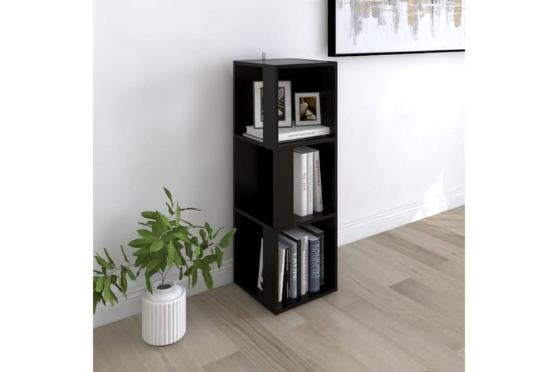 hjørnereol 33x33x100 cm spånplade sort - Sort - Opbevaring - Hylder & Reoler - Hjørnehylde og hjørnereol
