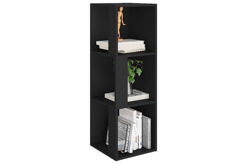hjørnereol 33x33x100 cm spånplade sort - Sort - Opbevaring - Hylder & Reoler - Hjørnehylde og hjørnereol