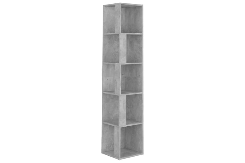 hjørnereol 33x33x164,5 cm spånplade betongrå - Grå - Køkkenhylde - Hjørnehylde og hjørnereol