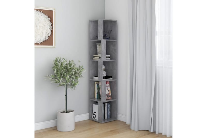 hjørnereol 33x33x164,5 cm spånplade betongrå - Grå - Opbevaring - Hylder & Reoler - Hjørnehylde og hjørnereol