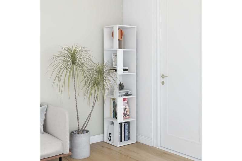 hjørnereol 33x33x164,5 cm spånplade hvid - Hvid - Opbevaring - Hylder & Reoler - Hjørnehylde og hjørnereol