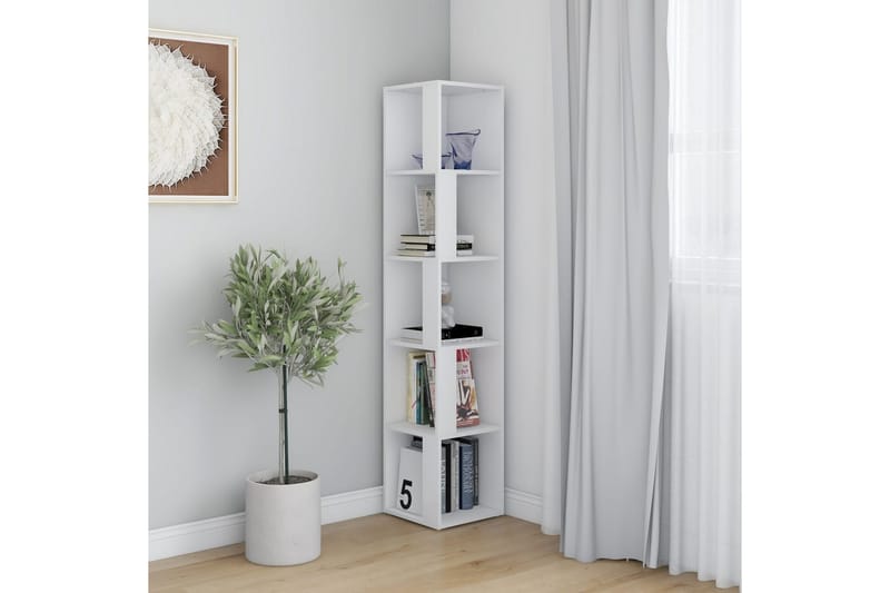 hjørnereol 33x33x164,5 cm spånplade hvid - Hvid - Opbevaring - Hylder & Reoler - Hjørnehylde og hjørnereol