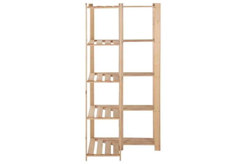 hjørnereol i 5 niveauer 82,5x82,5x170 cm massivt fyrretræ - Brun - Opbevaring - Hylder & Reoler - Hjørnehylde og hjørnereol
