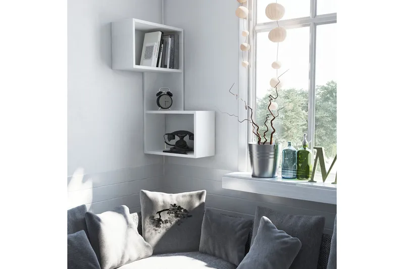 Homitis bogreol - Hvid - Opbevaring - Hylder & Reoler - Hjørnehylde og hjørnereol