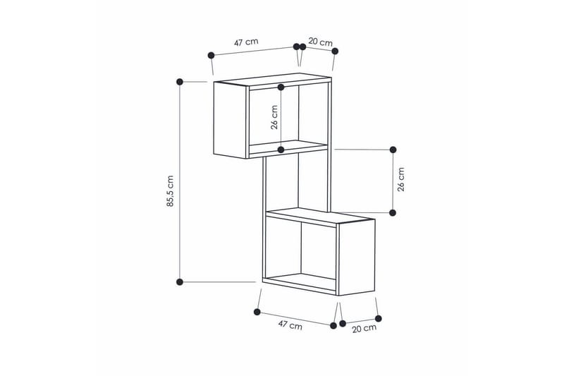 Homitis bogreol - Hvid - Opbevaring - Hylder & Reoler - Hjørnehylde og hjørnereol