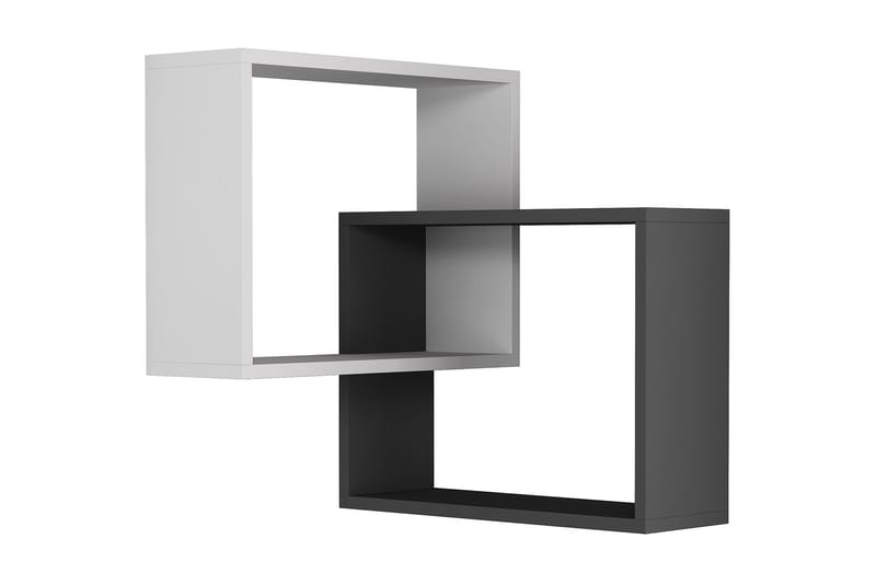 Homitis væghylde, Hvid / mørkegrå