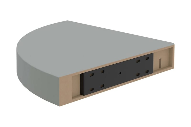svævehylde til hjørne 25x25x3,8 cm MDF grå - Grå - Opbevaring - Hylder & Reoler - Hjørnehylde og hjørnereol
