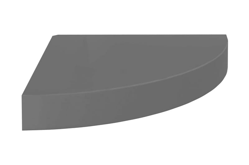 svævehylde til hjørne 25x25x3,8 cm MDF grå højglans - Grå - Køkkenhylde - Hjørnehylde og hjørnereol
